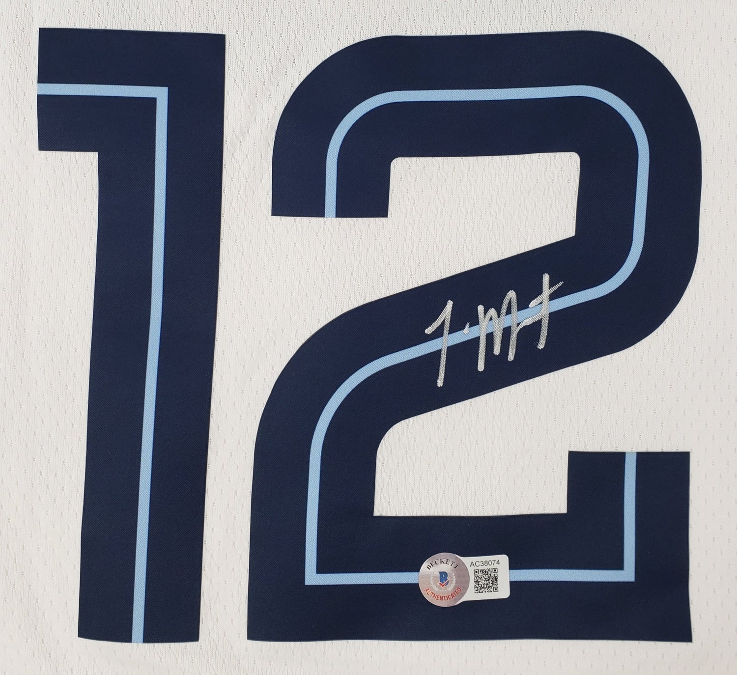Ja Morant Signed Memphis Grizzlies White Nike Swingman M Jersey BAS