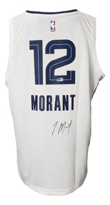 Ja Morant Signed Memphis Grizzlies White Fanatics Basketball XL Jersey BAS - Sports Integrity