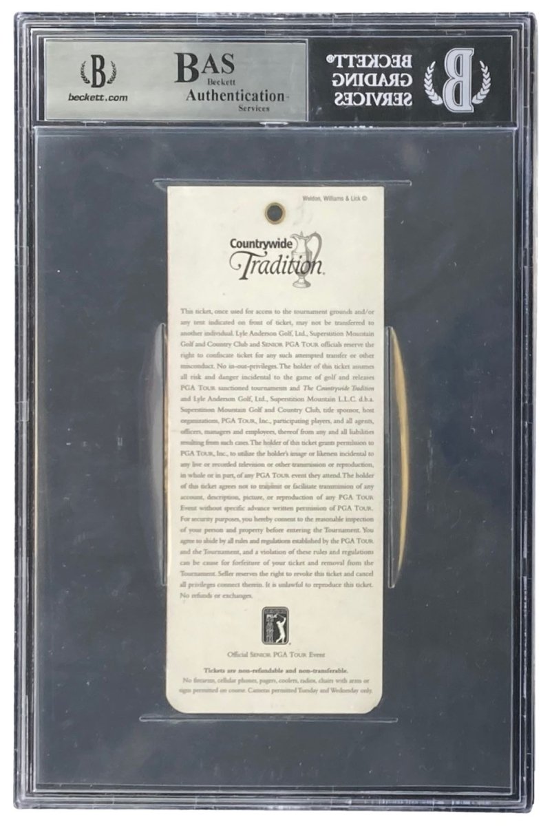 Jack Nicklaus Signed 2002 Senior PGA Countrywide Tradition Event Ticket BAS - Sports Integrity