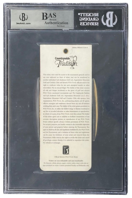 Jack Nicklaus Signed 2002 Senior PGA Countrywide Tradition Event Ticket BAS - Sports Integrity