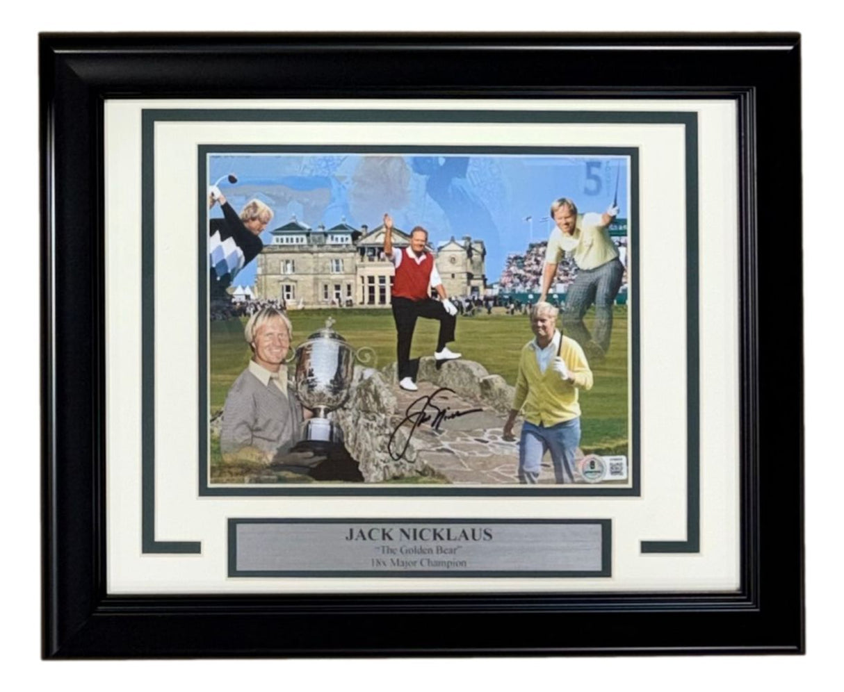 Jack Nicklaus Signed Framed 8x10 PGA Golf Photo BAS LOA