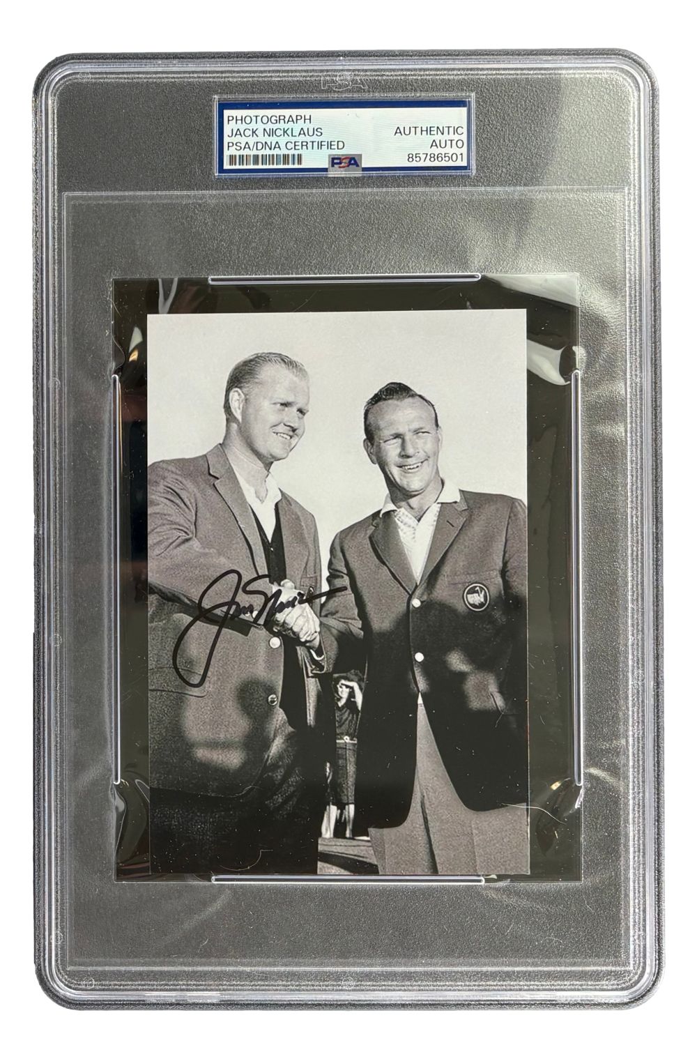 Jack Nicklaus Signed 5x7 PGA Golf Photo w/ Arnold Palmer PSA/DNA
