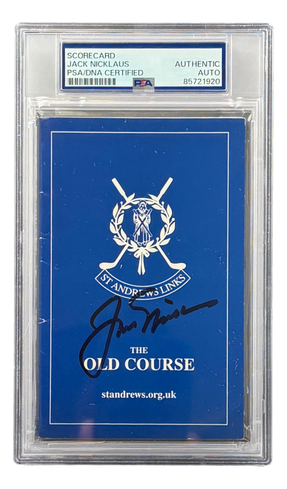 Jack Nicklaus Signed St. Andrews The Old Course Scorecard PSA