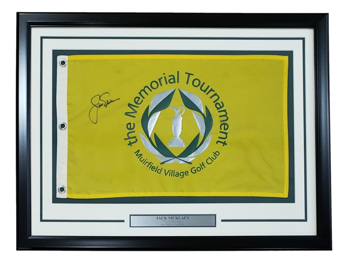 Jack Nicklaus Signed Framed The Memorial Tournament Golf Flag BAS AC22600 - Sports Integrity