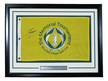 Jack Nicklaus Signed Framed The Memorial Tournament Golf Flag BAS AC22600 - Sports Integrity