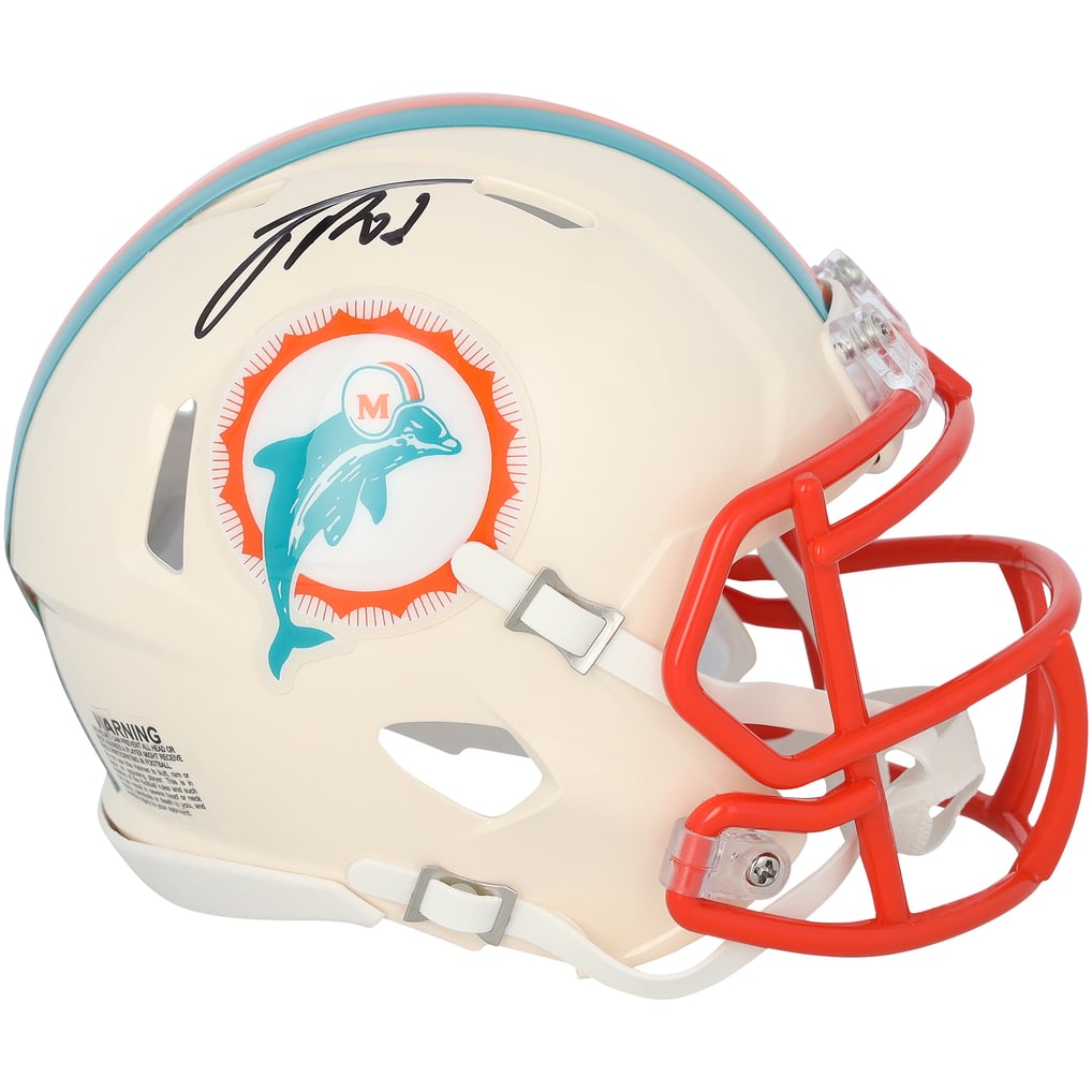 Jacob Rodriguez Autographed Miami Dolphins RETRO Speed Mini Helmet Fanatics