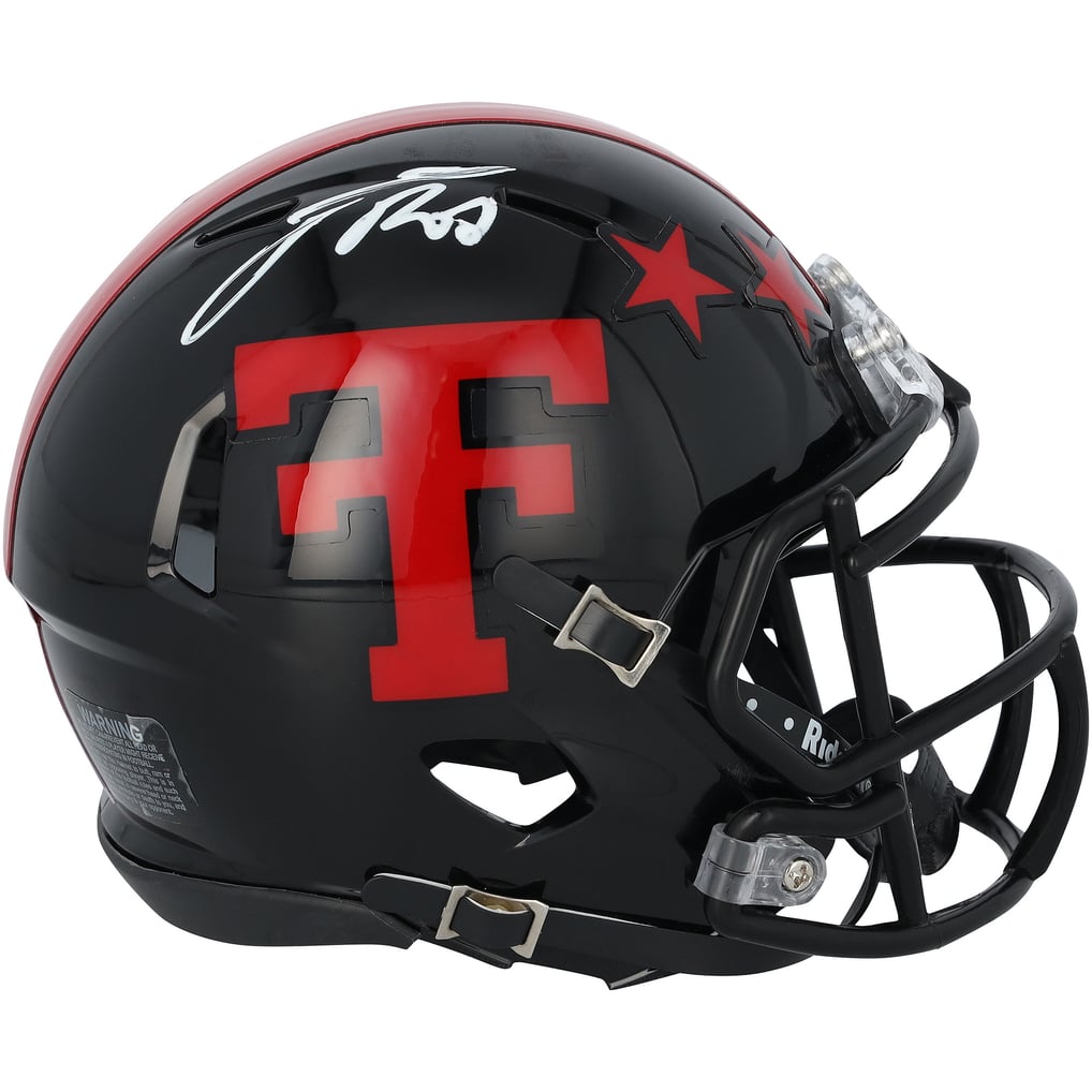 Jacob Rodriguez Autographed Texas Tech Red Raiders Black Alternate 100 Year Speed Mini Helmet Fanatics