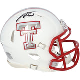 Jacob Rodriguez Autographed Texas Tech Red Raiders White Galvaniced Speed Mini Helmet Fanatics