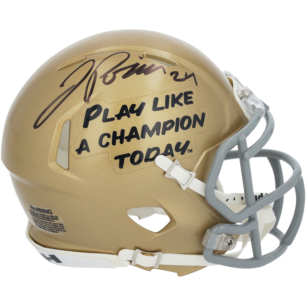 Jadarian Price Autographed Notre Dame Fighting Irish Play Like A Champion Today Speed Mini Helmet Fanatics