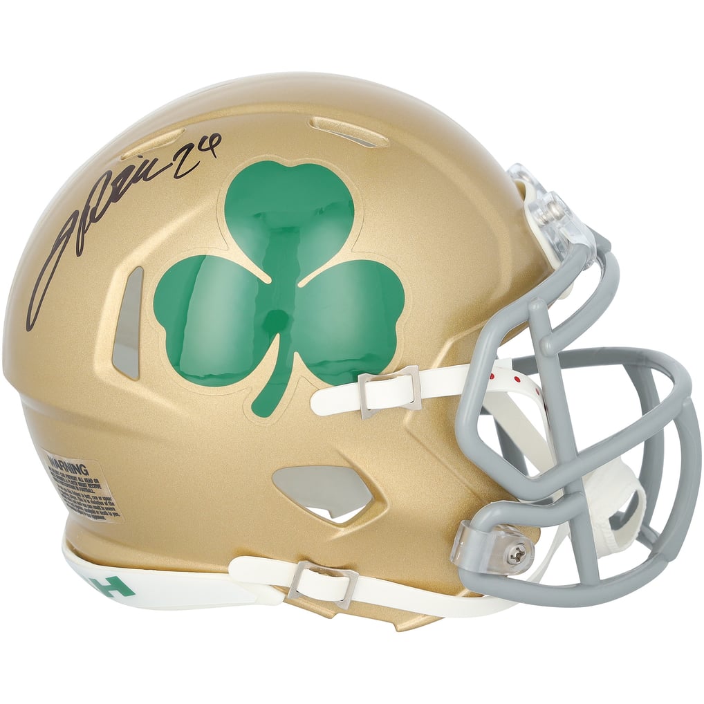 Jadarian Price Autographed Notre Dame Fighting Alternate Shamrock Logo Speed Mini Helmet Fanatics
