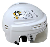 Jaromir Jagr Signed Pittsburgh Penguins White Mini Helmet JSA QR