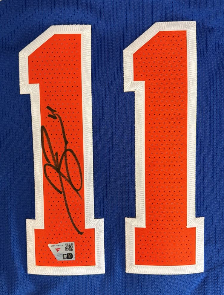 Jalen Brunson Signed New York Knicks Blue Nike Swingman Jersey Fanatics