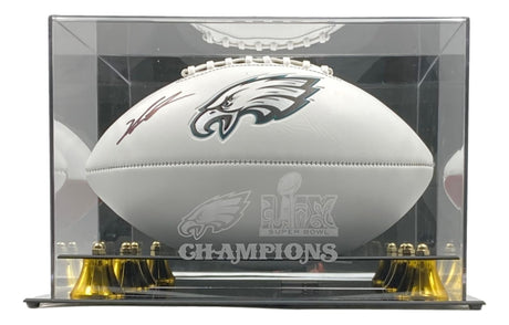 The Sports Integrity Jalen Carter Signed Philadelphia Eagles Logo Football comes in a BAS Super Bowl LIX display case.