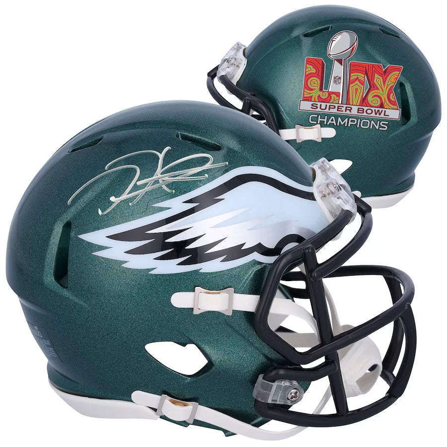 Jalen Hurts Signed Philadelphia Eagles Super Bowl 59 Champions Mini Speed Helmet