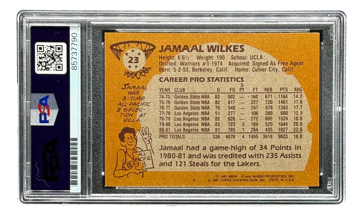 Jamaal Wilkes Signed 1981/82 Topps #23 Lakers Trading Card PSA/DNA