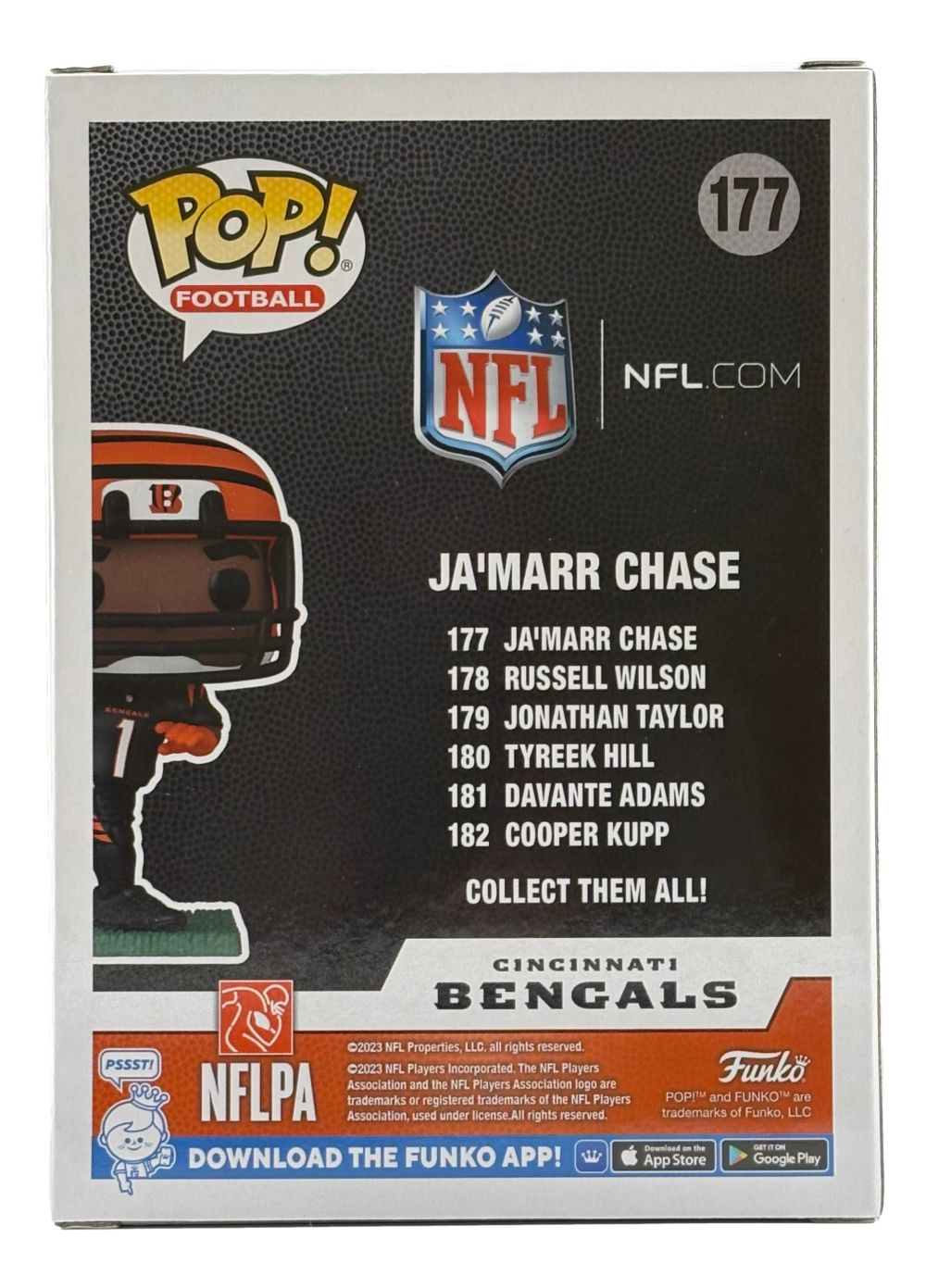 Ja'Marr Chase Signed Cincinnati Bengals Funko Pop #177 BAS