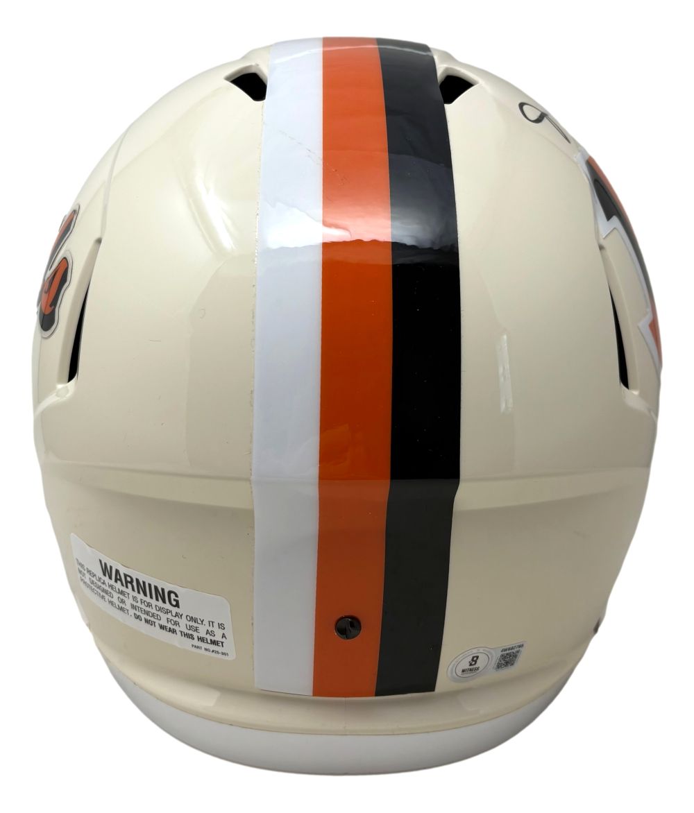 Ja'Marr Chase Signed Cincinnati Bengals FS RETRO Rep Speed Helmet w/ Visor BAS