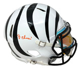 Ja'Marr Chase Signed Bengals Full Size White Authentic Speed Helmet w/ Visor BAS