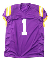 Ja'Marr Chase LSU Signed Purple Pro-Cut Football Jersey BAS