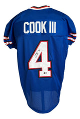 James Cook Buffalo Signed Blue Pro Cut Football Jersey BAS