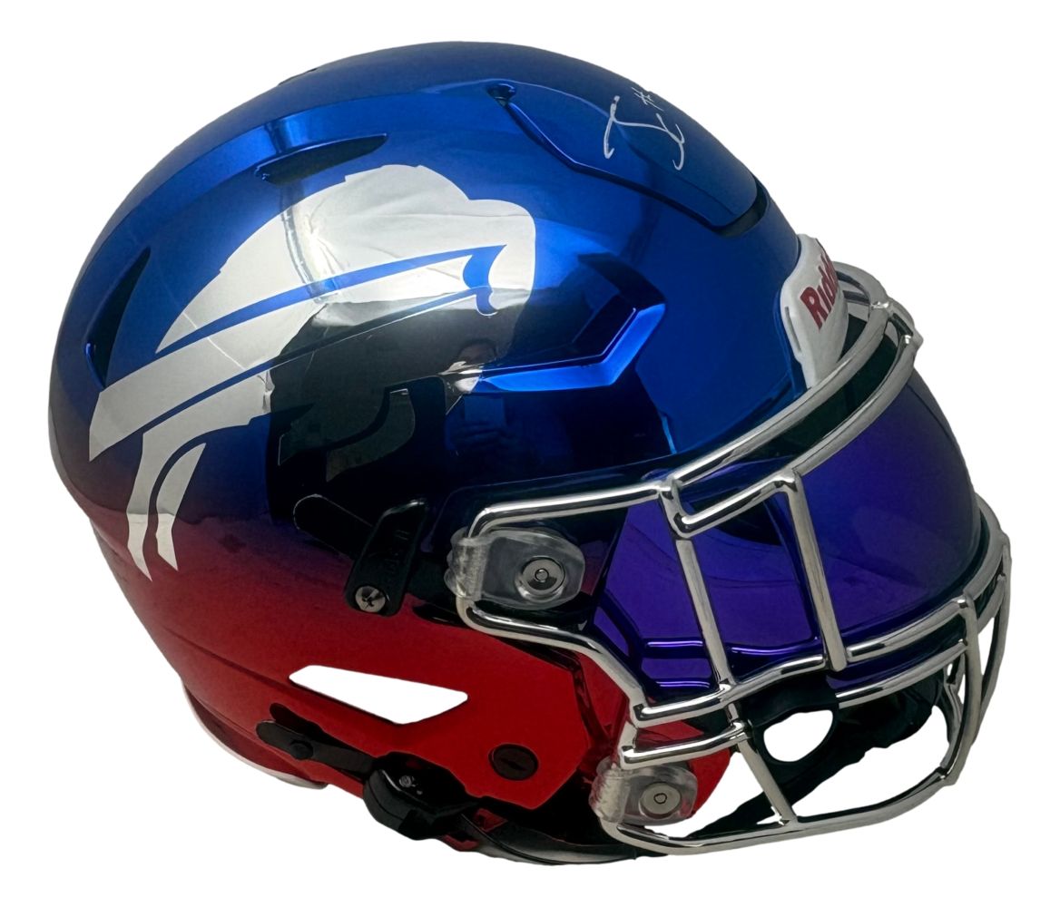James Cook Signed Bills Full Size Chrome Authentic SpeedFlex Helmet w/ Visor BAS