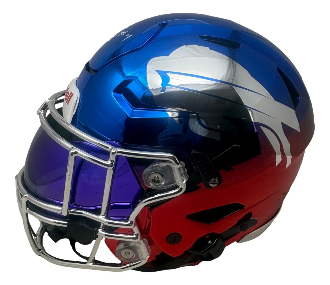 James Cook Signed Bills Full Size Chrome Authentic SpeedFlex Helmet w/ Visor BAS
