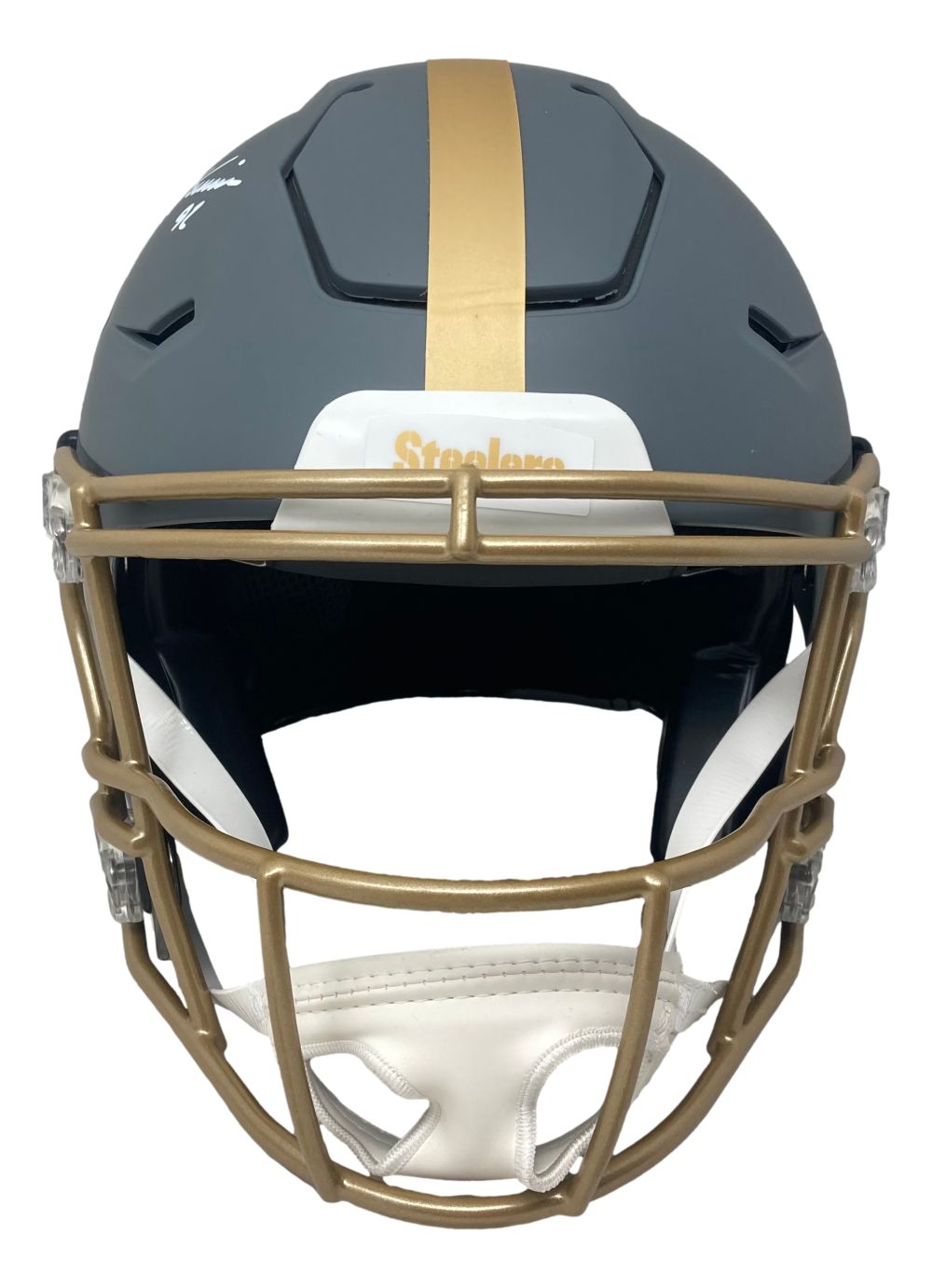 James Harrison Signed Steelers Full Size Slate Authentic Speed Flex Helmet BAS