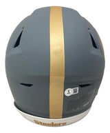 James Harrison Signed Steelers Full Size Slate Authentic Speed Flex Helmet BAS