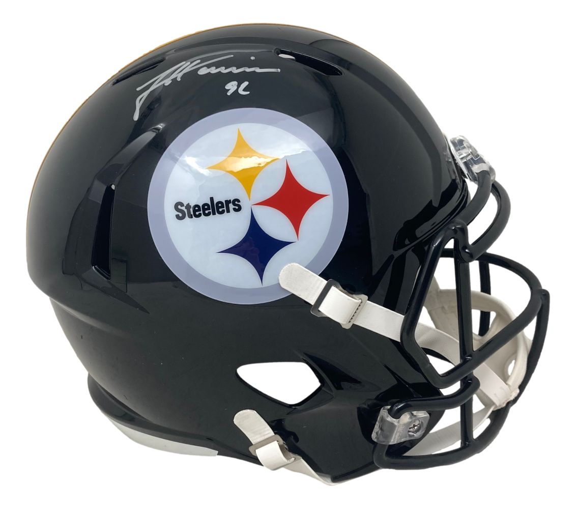 James Harrison Signed Pittsburgh Steelers Full Size Speed Replica Helmet BAS ITP