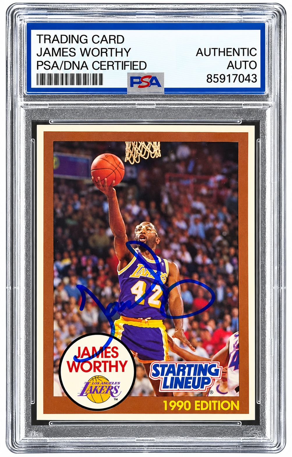 James Worthy Signed 1990 Starting Lineup #42 Trading Card PSA/DNA