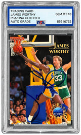 James Worthy Signed 1996 Topps #50 Trading Card PSA/DNA Auto Gem MT 10
