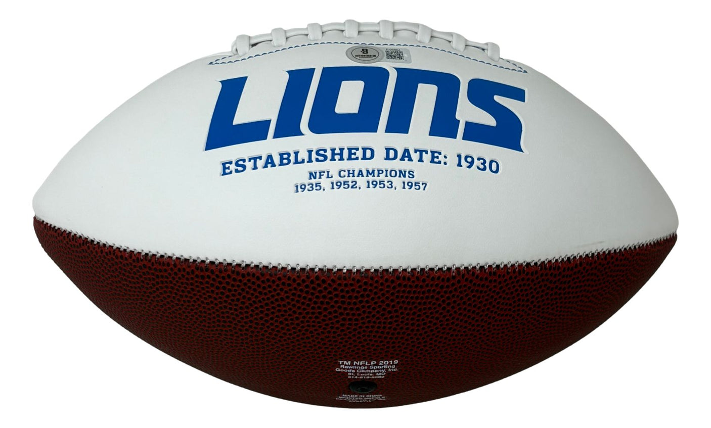 Jameson Williams Signed Detroit Lions Logo Football BAS ITP w/ Case