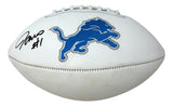 Jameson Williams Signed Detroit Lions Logo Football BAS ITP