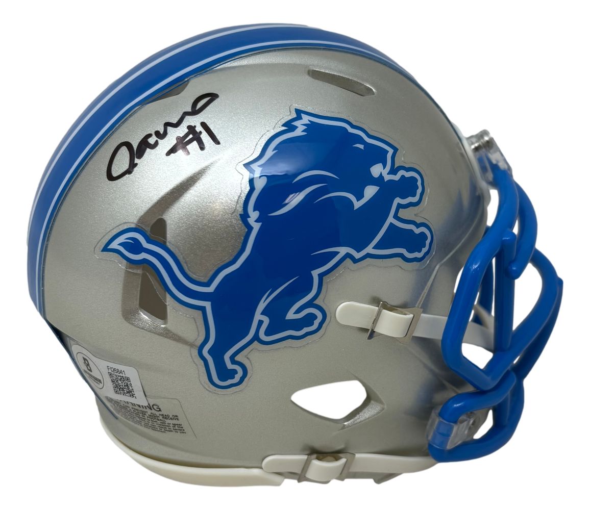 Jameson Williams Signed Detroit Lions Mini Speed Helmet BAS ITP