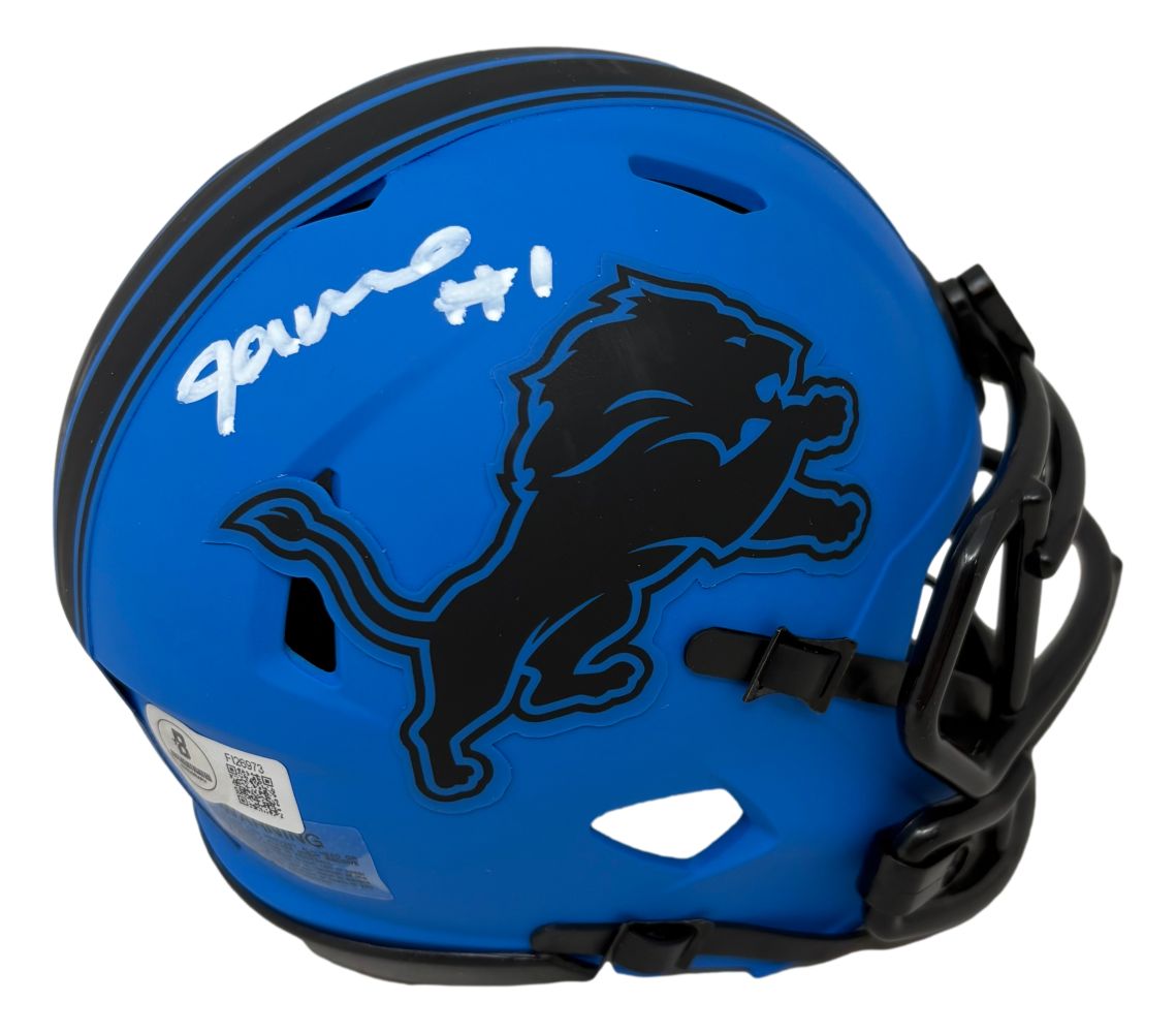 Jameson Williams Signed Detroit Lions Rave Mini Speed Helmet BAS ITP