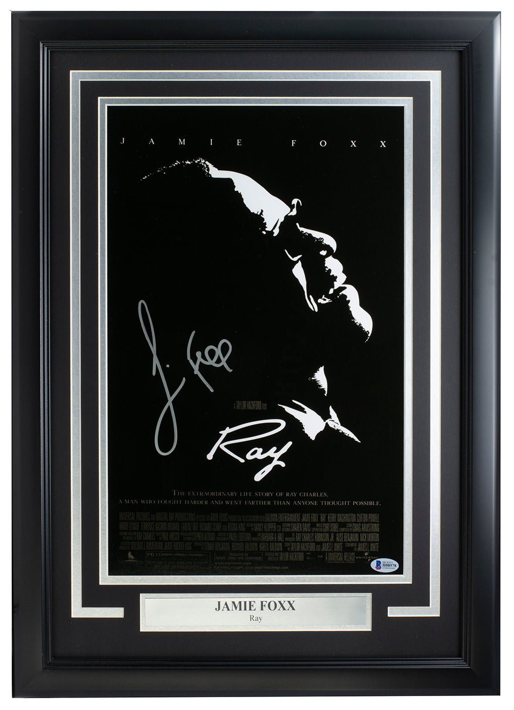 Jamie Foxx Signed Framed 11x17 Ray Poster Photo BAS Hologram