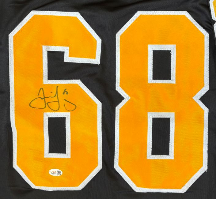 Jaromir Jagr Pittsburgh Signed Black Hockey Jersey JSA QR