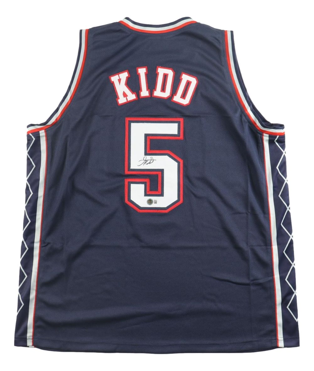 Jason Kidd New Jersey Signed Navy Basketball Jersey BAS