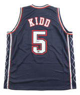 Jason Kidd New Jersey Signed Navy Basketball Jersey BAS