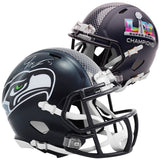 Jaxon Smith-Njigba Autographed Seattle Seahakws Super Bowl LX Champions Logo Speed Mini Helmet Fanatics