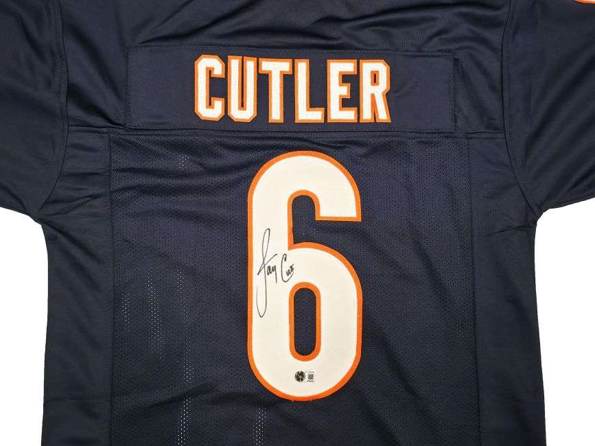 Jay Cutler Chicago Signed Navy Football Jersey BAS