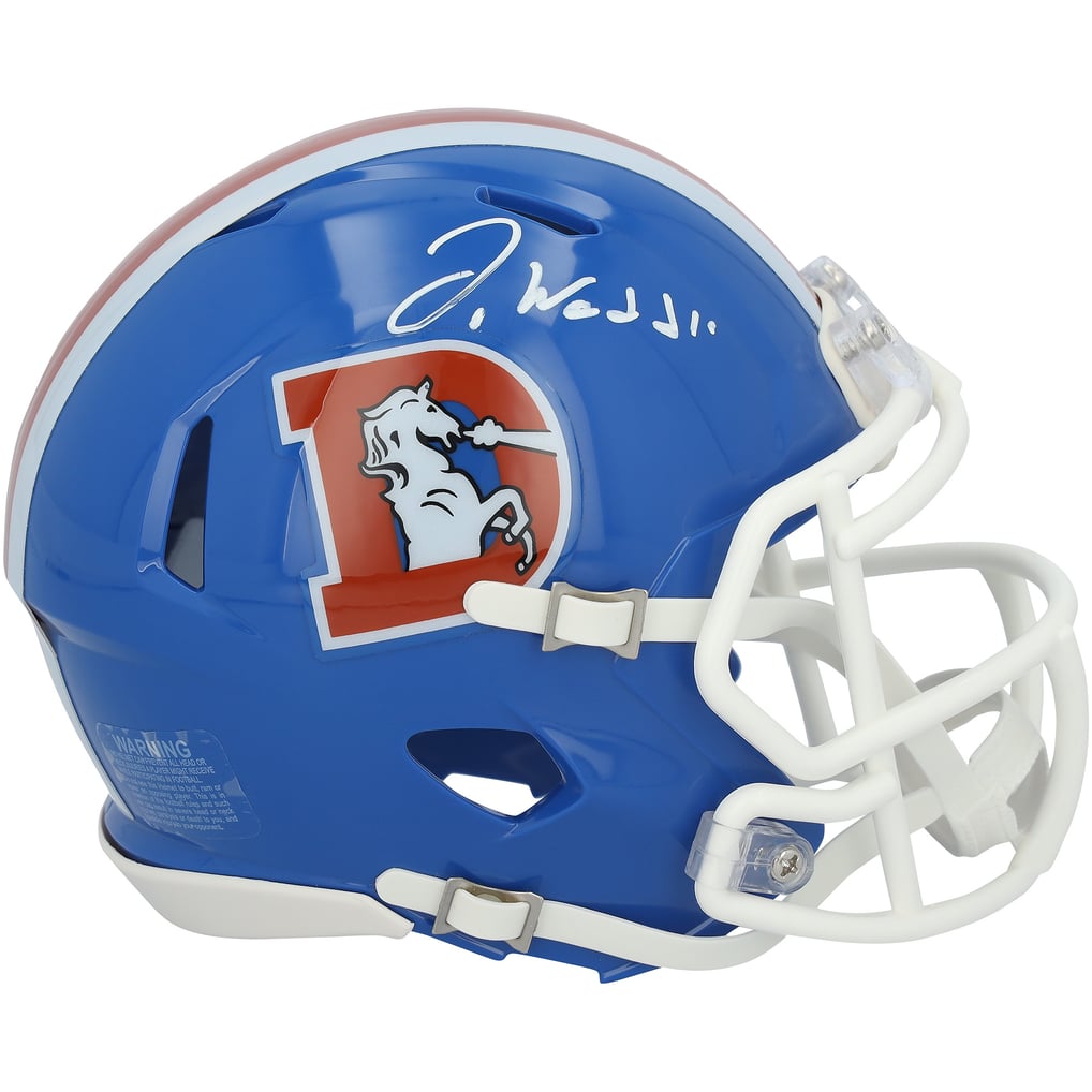 Jaylen Waddle Autographed Denver Broncos 1975-96 Throwback Speed Mini Helmet Fanatics