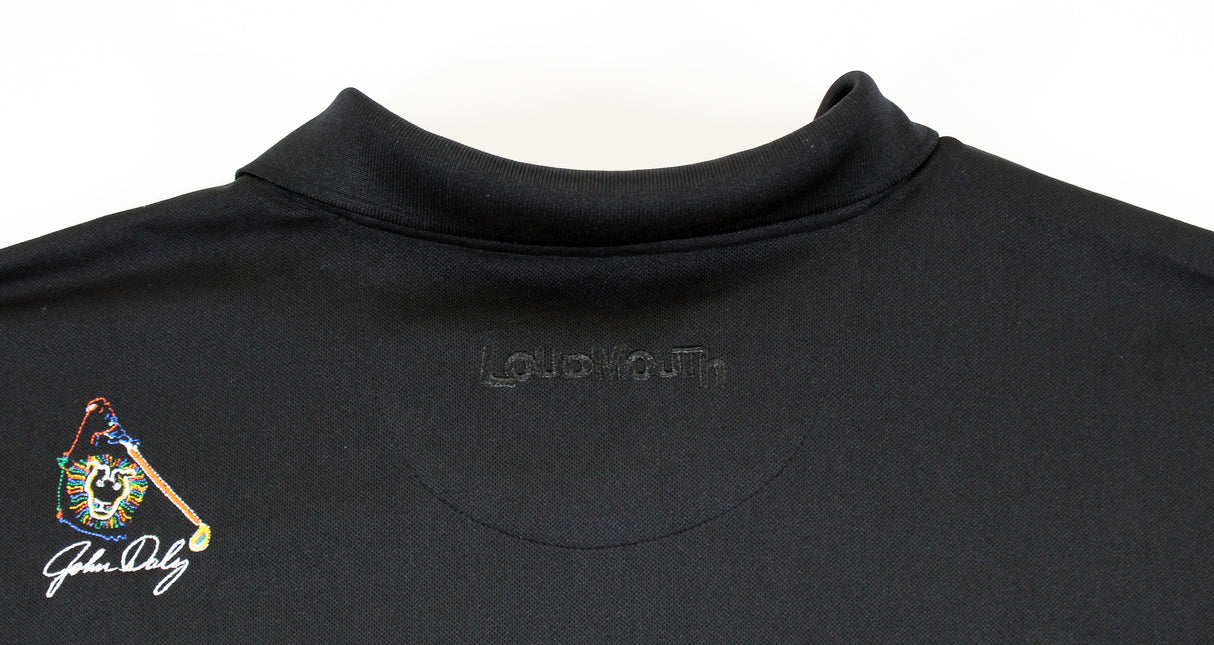John Daly Authentic Signed Match Worn Black Loudmouth Polo Shirt BAS #BK84778