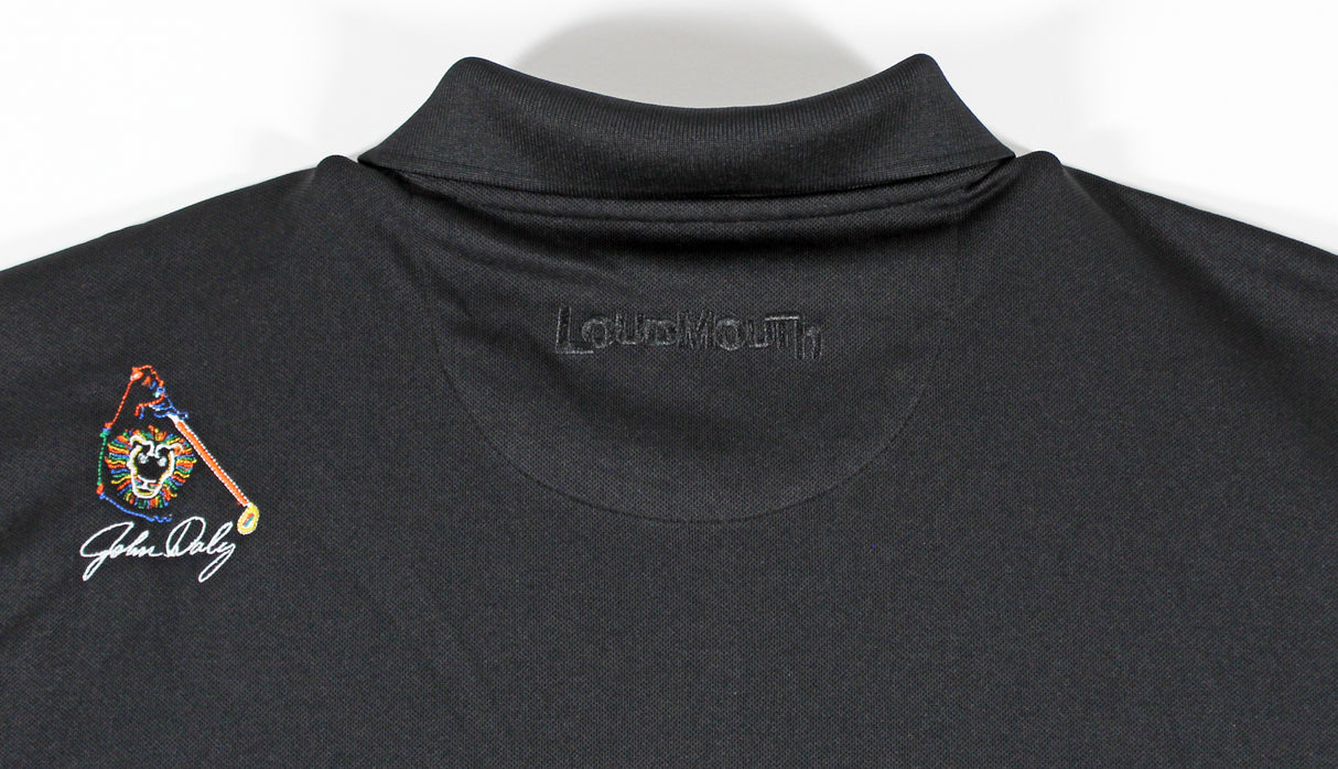 John Daly Authentic Signed Match Worn Black Loudmouth Polo Shirt BAS #BK84774