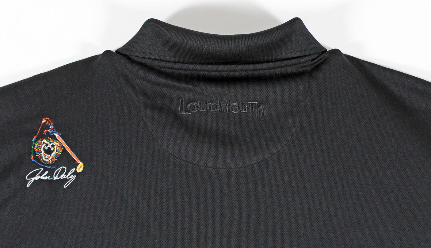 John Daly Authentic Signed Match Worn Black Loudmouth Polo Shirt BAS #BK84774