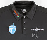 John Daly Authentic Signed Match Worn Black Pin High BCG Polo Shirt BAS #BK84772