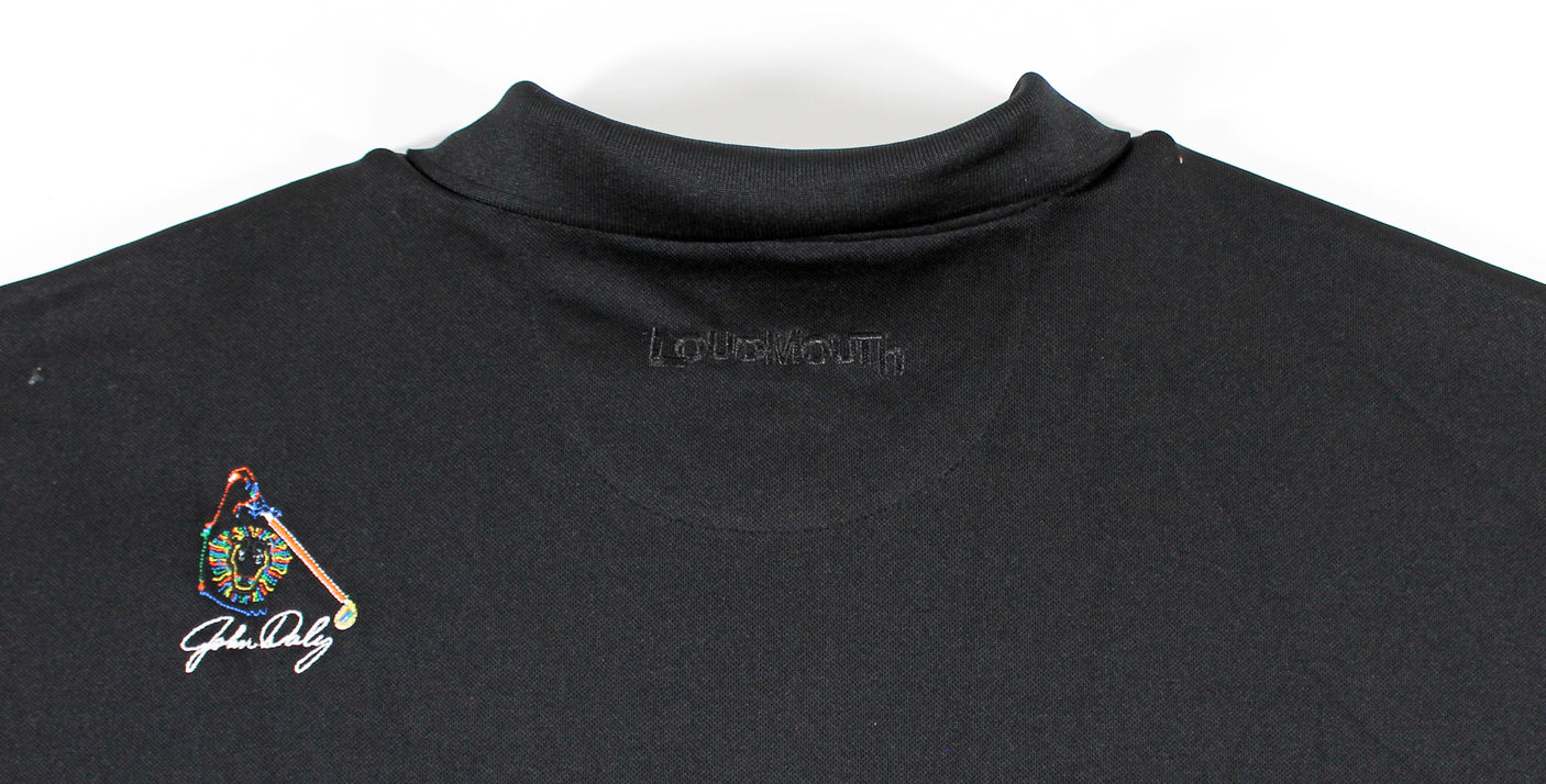 John Daly Authentic Signed Match Worn Black Loudmouth Polo Shirt BAS #BK84771