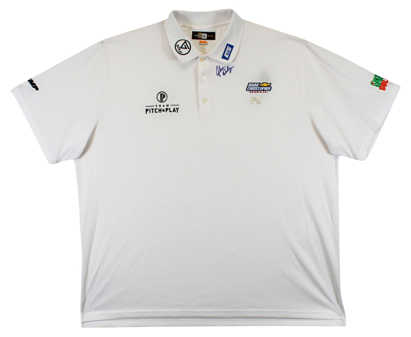 John Daly Authentic Signed Match Worn White Polo Shirt BAS #BK84746