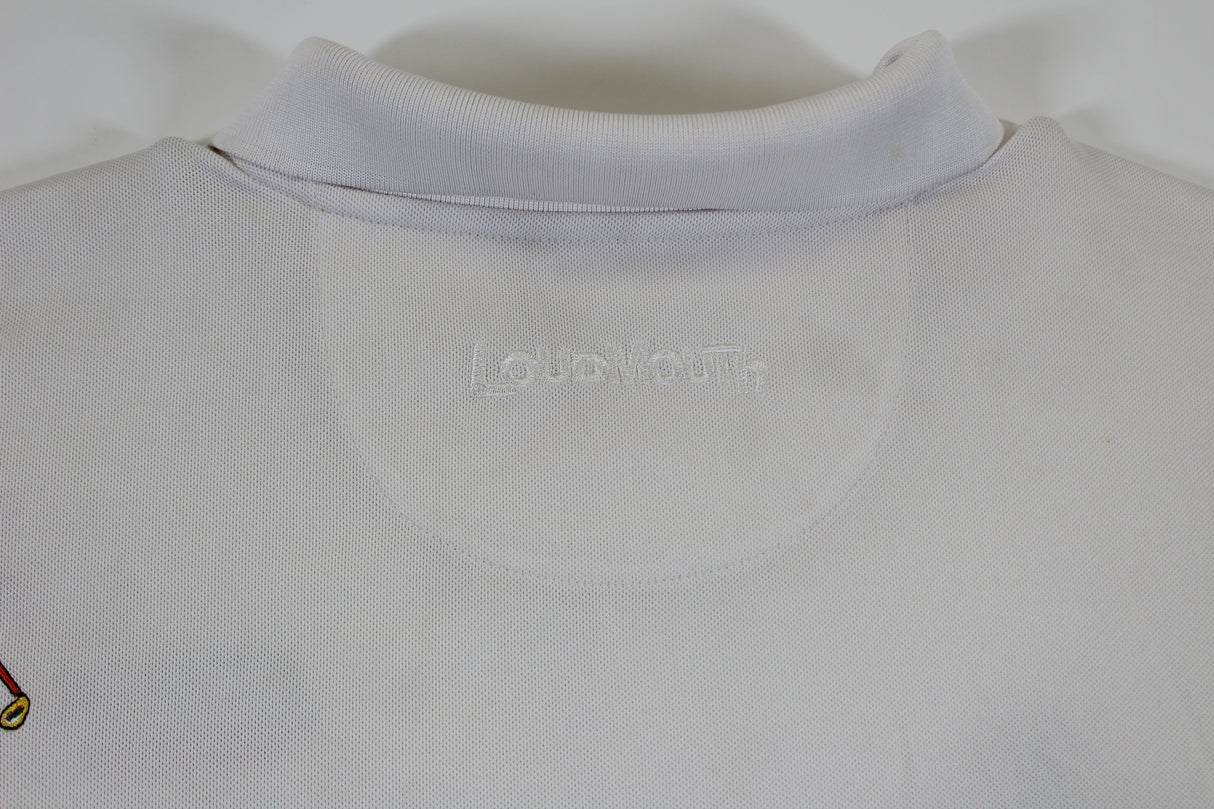 John Daly Authentic Signed Match Worn White Loudmouth Polo Shirt BAS #BK84747