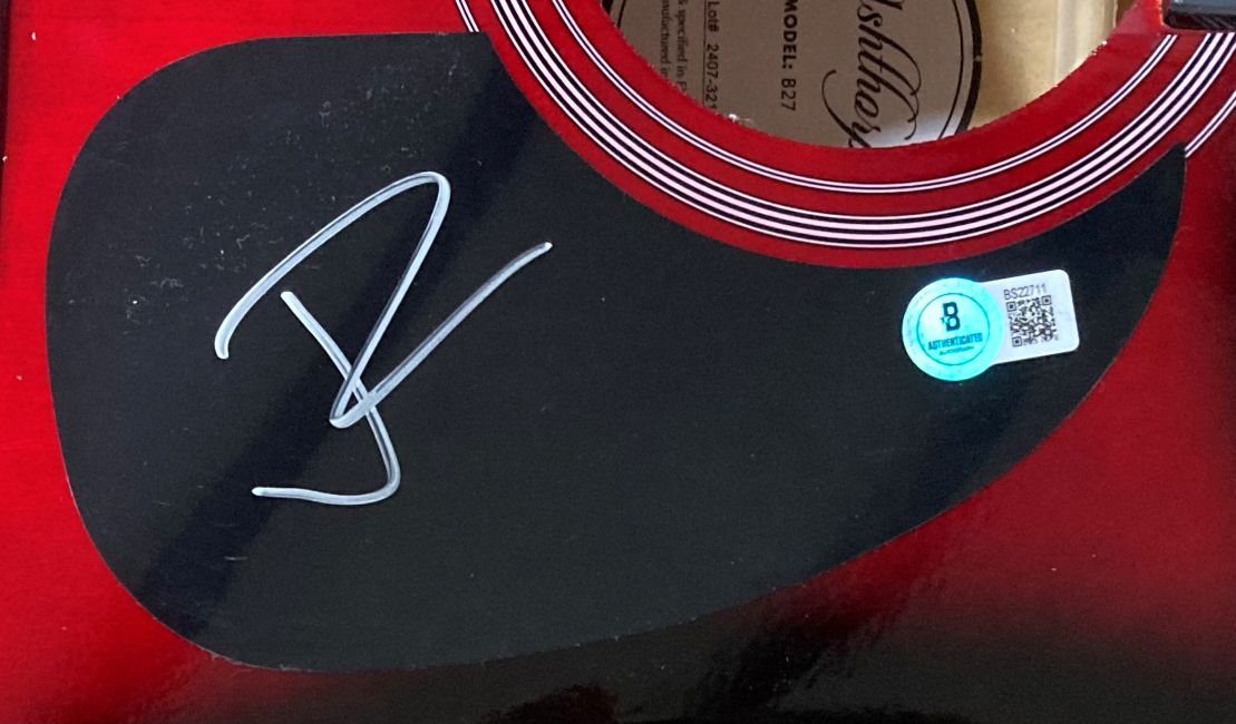 Jelly Roll Signed 41" Red Acoustic Guitar BAS